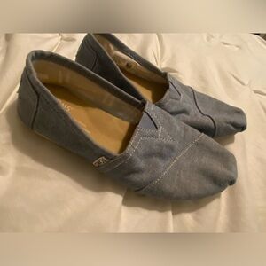 TOMS Classic Alpargata Blue Slip Ons Size 6.5